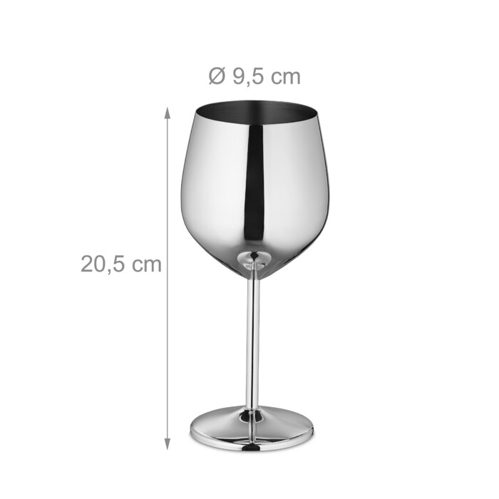 Relaxdays Weingläser Edelstahl 4er Set