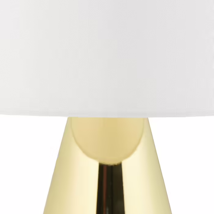 Relaxdays Tischlampe Touch dimmbar, moderne Nachttischlampe, HxD: 40 x 29 cm, E27, Tischleuchte mit Schirm, gold/weiß