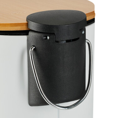 Relaxdays Bad Mülleimer 3 l mit Bambusdeckel