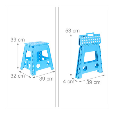 Relaxdays Klapphocker faltbar XL Blau