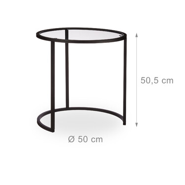 Relaxdays Beistelltische 2er Set Glas