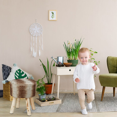 Relaxdays Fellhocker rund