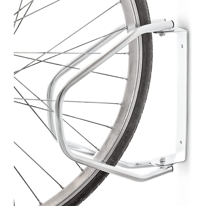 Relaxdays 2 x Fahrradständer im Set, Wandparker als Einzelständer, zur Wandmontage, verstellbar, HBT 32,5 x 9 x 28,5 cm, Silb
