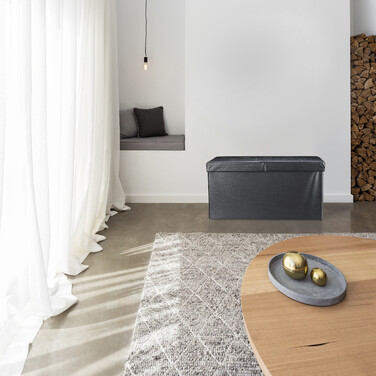 Relaxdays Kunstleder Sitzbank klappbarer Deckel