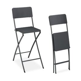 Relaxdays 2er Set Barhocker Rattan