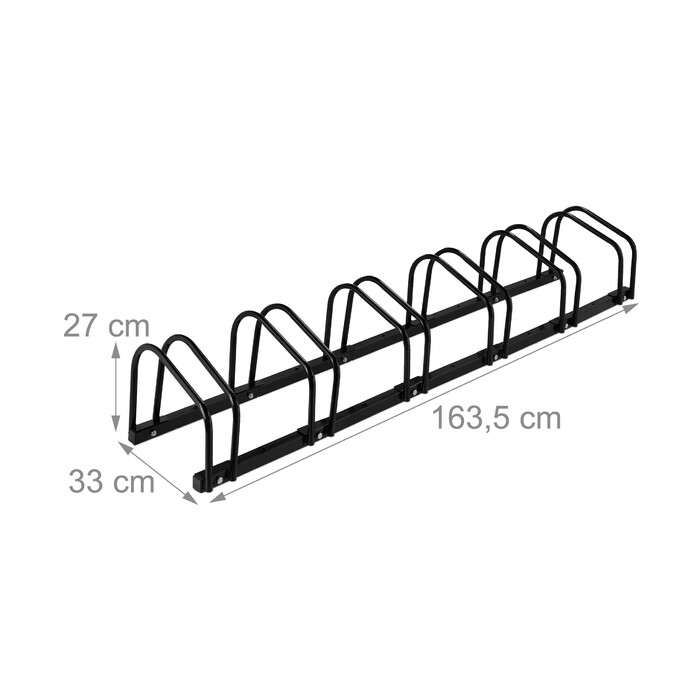 Relaxdays Schwarzer Fahrradständer für 6 Fahrräder