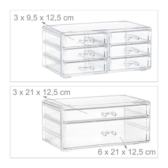 Relaxdays Make Up Organizer mit 8 Schubladen
