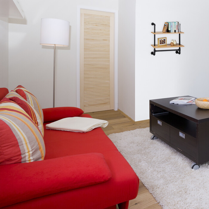 Relaxdays Wandregal Industrie Look 2 Ablagen