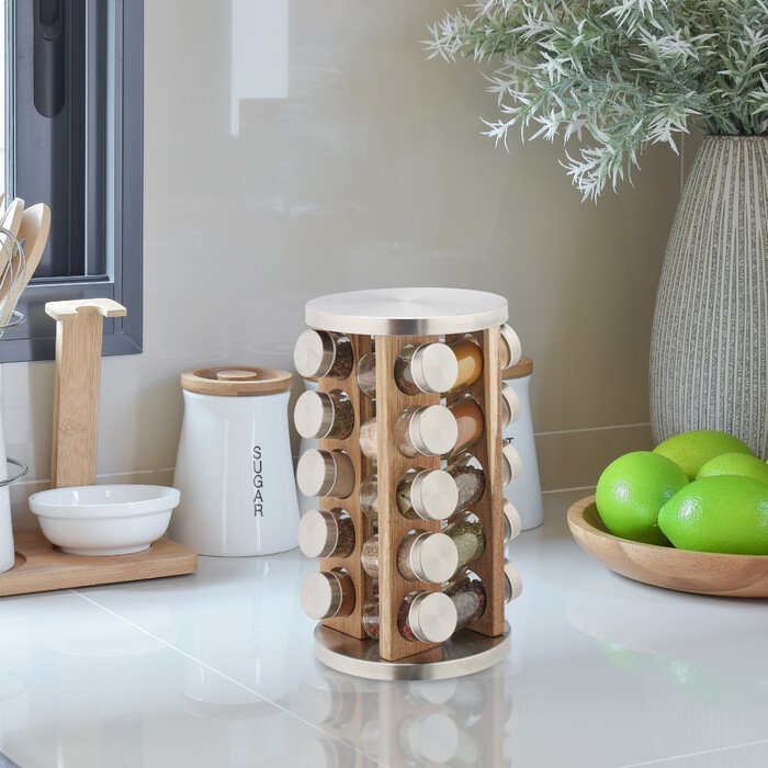 Relaxdays Gewürzkarussell mit 20 Gläsern