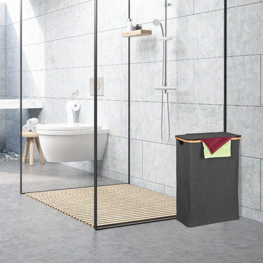 Relaxdays Wäschekorb mit Deckel 105 l
