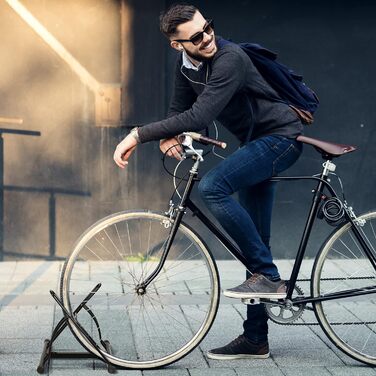 Relaxdays Fahrradständer Boden, für 2, 60 mm Reifenbreite, Metall, Garage, Fahrrad-Abstellständer, schwarz
