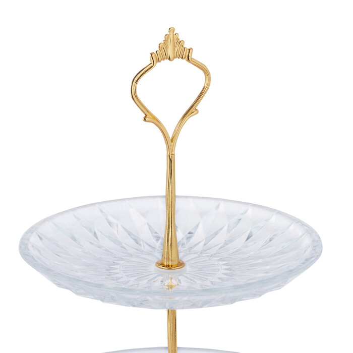 Relaxdays 3-stöckige Etagere aus Glas