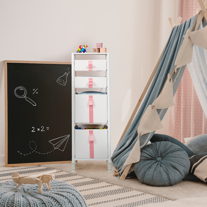 Relaxdays Kommode für Kinder 4 Schubladen