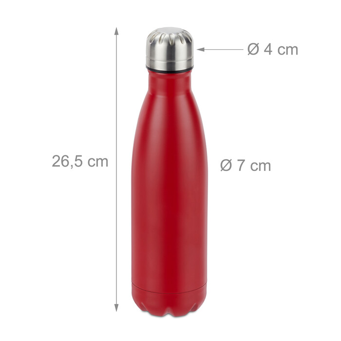 Relaxdays Trinkflasche Edelstahl