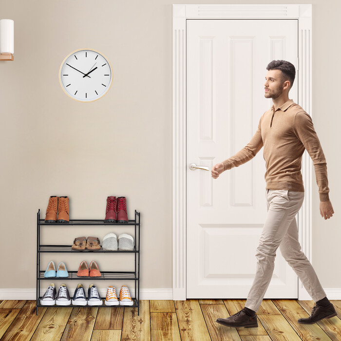 Relaxdays Stapelbares Schuhregal 4 Ebenen