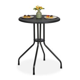 Relaxdays Runder Gartentisch in Rattanoptik