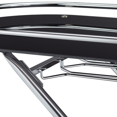 Relaxdays Servierwagen aus Chrom & schwarzem Glas