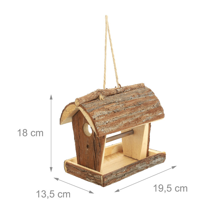Relaxdays Holz Vogelfutterhaus zum Aufhängen