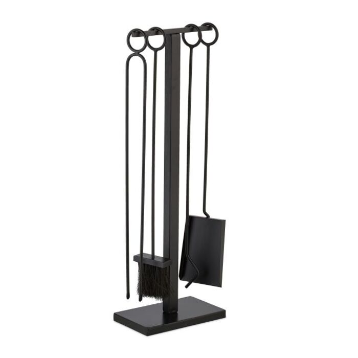 Relaxdays 5-teiliges Kaminbesteck in Schwarz