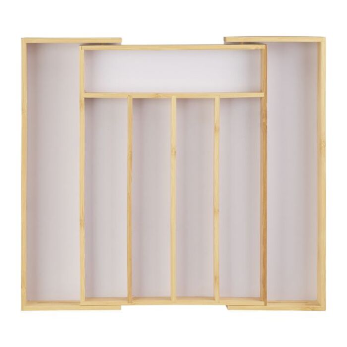 Relaxdays Besteckkasten Bambus 40cm ausziehbar