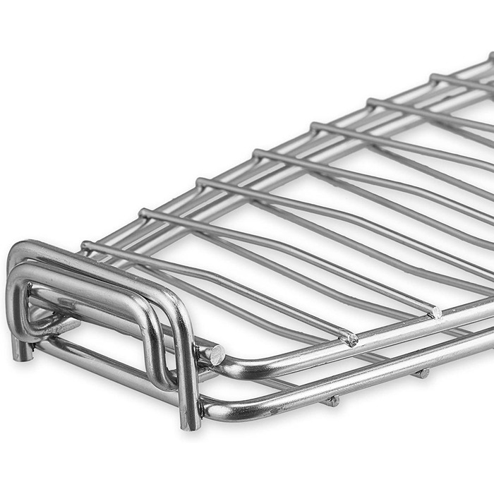 Relaxdays Fischbräter 2er Set, Edelstahl, Gummigriff, 58,5 cm lang, Fischhalter zum Grillen, Grillkorb Fisch, Silber