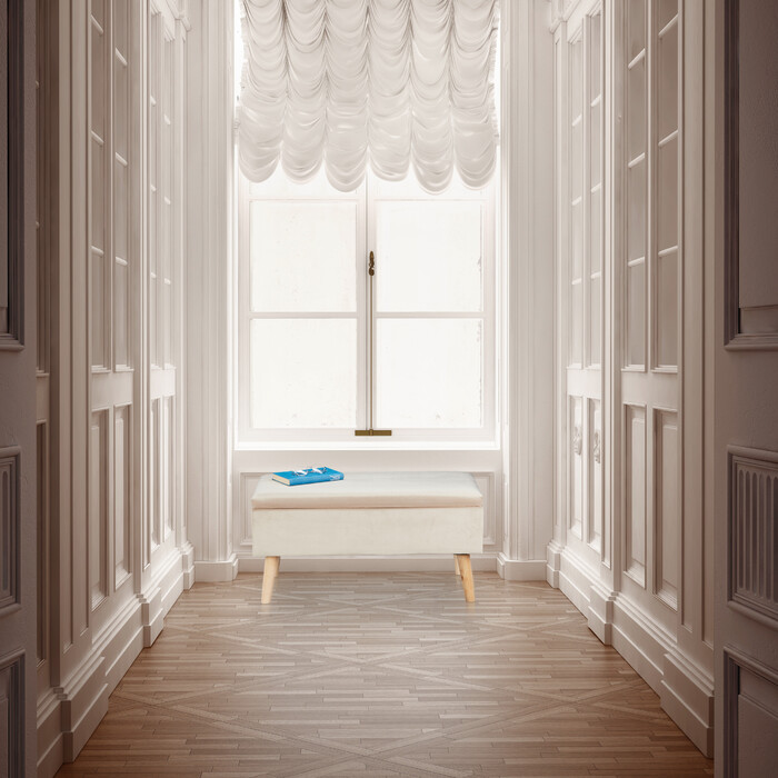 Relaxdays Samt Sitzbank mit Stauraum