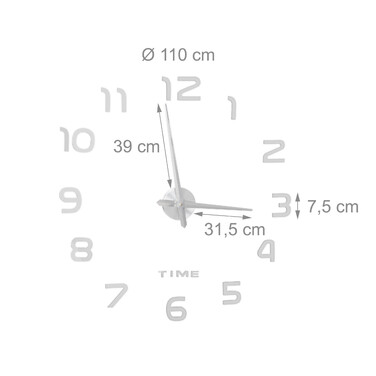 Relaxdays DIY Wanduhr mit 3D-Zahlen