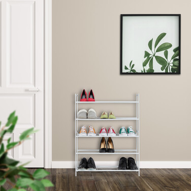 Relaxdays Metall Schuhregal 5 Ablagen