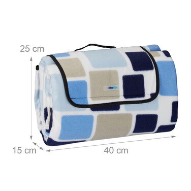 Relaxdays Picknickdecke Muster blau