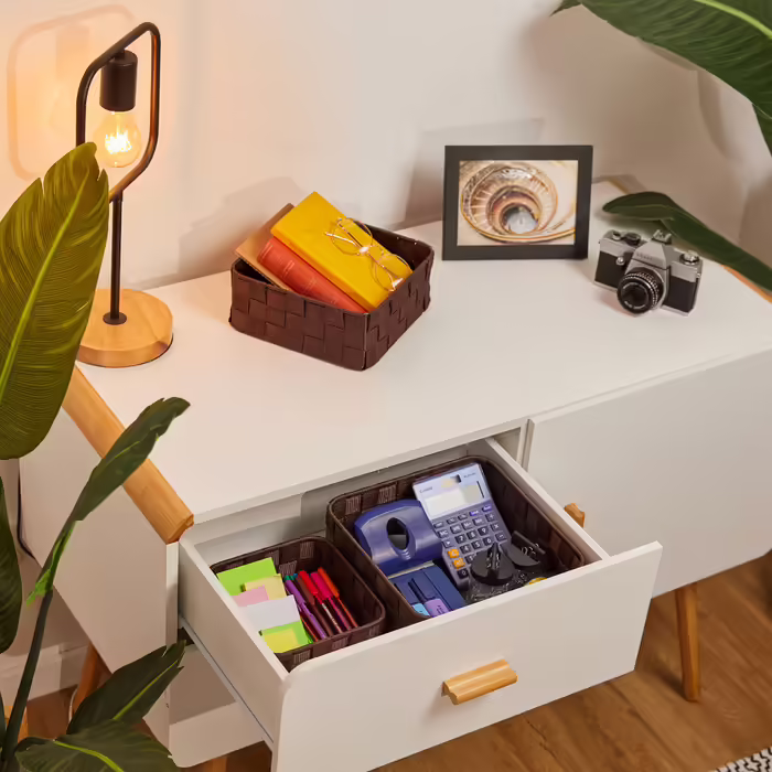 Relaxdays Brauner Aufbewahrungskorb 3er Set
