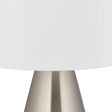 Relaxdays Tischlampe Touch dimmbar, moderne Nachttischlampe, HxD: 40 x 29 cm, E27, Tischleuchte mit Schirm, (Silber/Weiß)