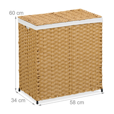 Relaxdays Wäschekorb Rattan-Optik 110 L