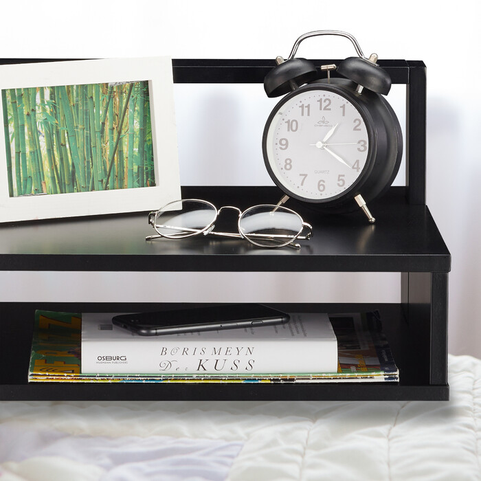 Relaxdays Beistelltisch mit Fach schwarz