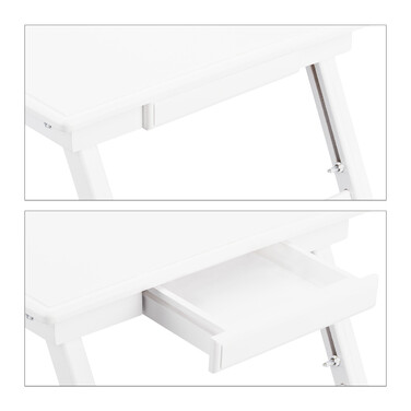Relaxdays Bambus Laptoptisch weiß