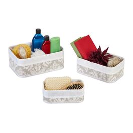 Relaxdays Aufbewahrungskorb 3er Set aus Bambus