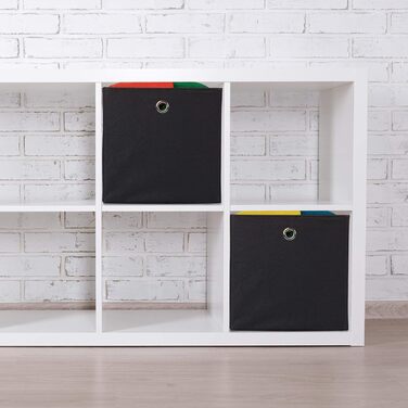 Relaxdays Stoffbox 2er Set, quadratisch, 30x30x30 cm, schwarz