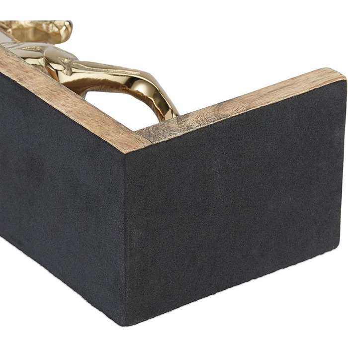Relaxdays Buchstützen 2er Set, dekorativ, Pferde Figuren, f. Bücherregal, edles Design, HxBxT: 26,5x9x13 cm, Natur/Gold