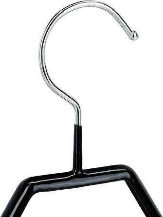 Relaxdays 00 x Kleiderbügel Holz, Garderobenbügel, klassisch, Hemden & Hosen, 360° drehbar, Bügel HxB 23 x 44 cm,    00er Pack (100, Schwarz, Silber, 100er Pack)