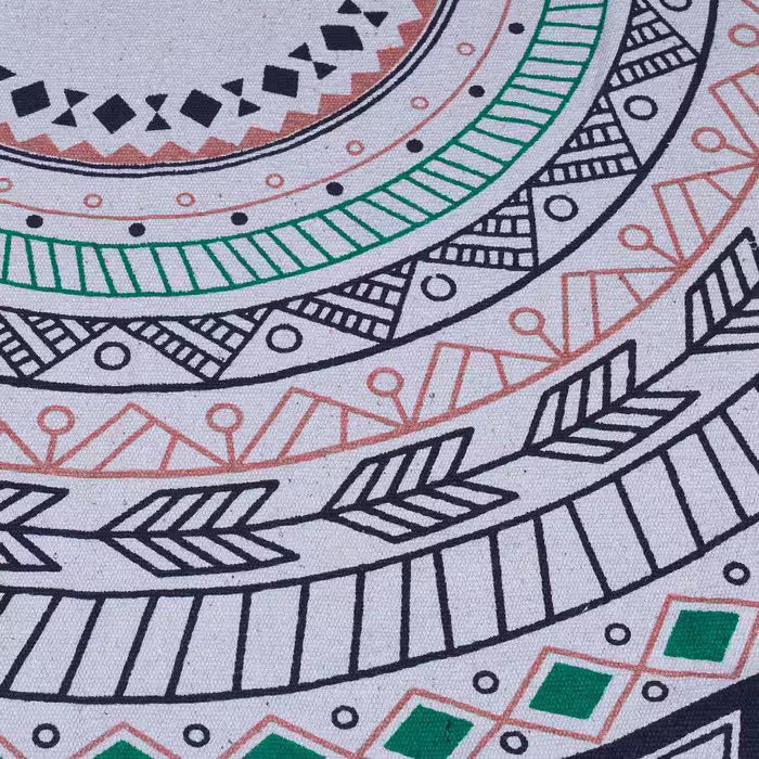 Relaxdays Runder Teppich mit Mandala-Design