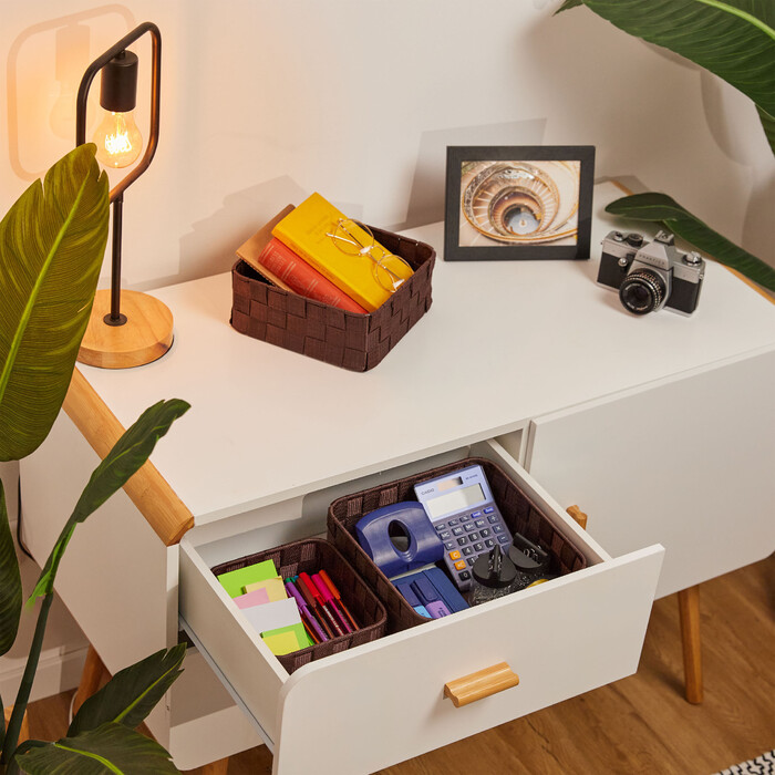 Relaxdays Brauner Aufbewahrungskorb 3er Set