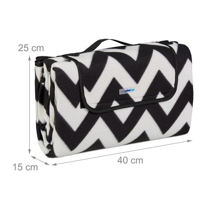 Relaxdays Picknickdecke Fleece mit Muster