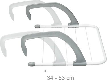Relaxdays Wäscheständer Heizung, 3er Set, 3 m Trockenlänge, zum Einhängen, weiß/grau