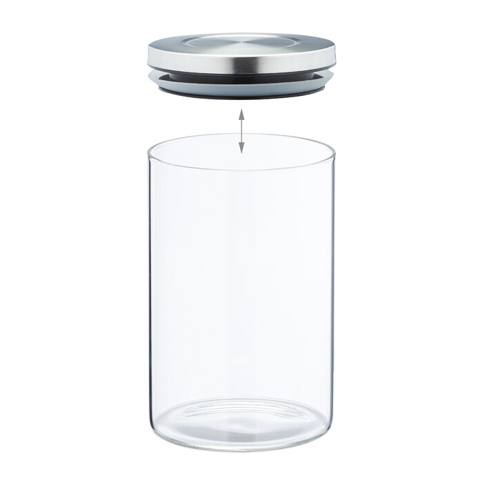 Relaxdays Vorratsgläser 4er Set je 750 ml