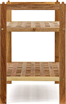 Relaxdays Schuhregal Walnuss stapelbar H x B x T: 40,5 x 69 x 26 cm Schuhablage mit 2 Ablagen für ca. 6 Paar Schuhe Holz Schu