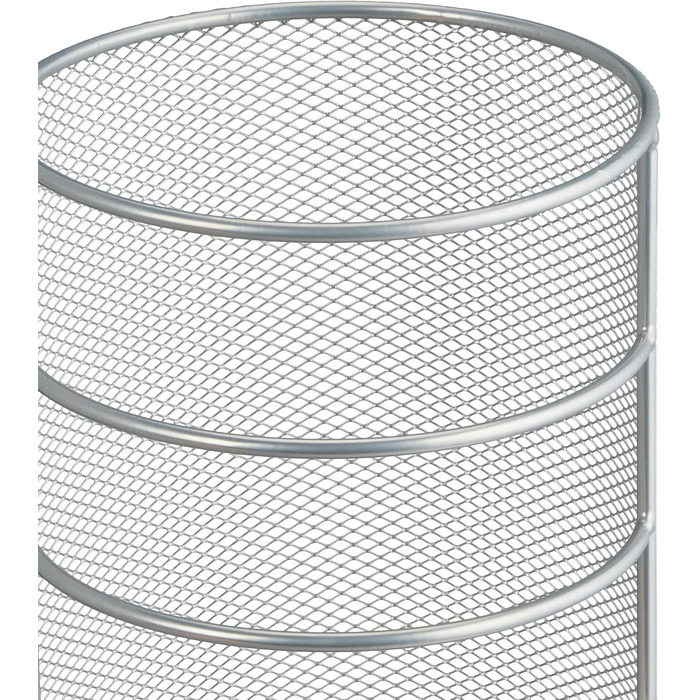 Relaxdays Metal Umbrella Stand, 44x16 cm, runder Schirmständer, modernes Design, Legierter Stahl (Silber)