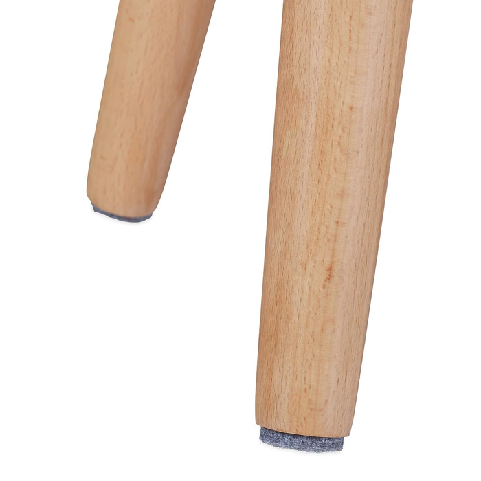 Relaxdays Sitzhocker mit Tischfunktion, Stauraum, 45,5x37 cm, Stoff, Holzbeine, grau/Natur