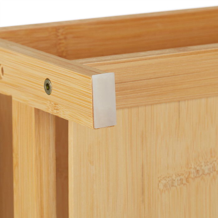 Relaxdays Bambus Monitorständer mit 5 Ablagen