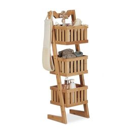 Relaxdays Badregal Bambus 3 Körbe