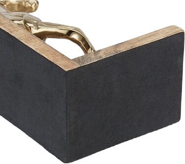 Relaxdays Buchstützen 2er Set, dekorativ, Pferde Figuren, f. Bücherregal, edles Design, HxBxT: 26,5x9x13 cm, Natur/Gold