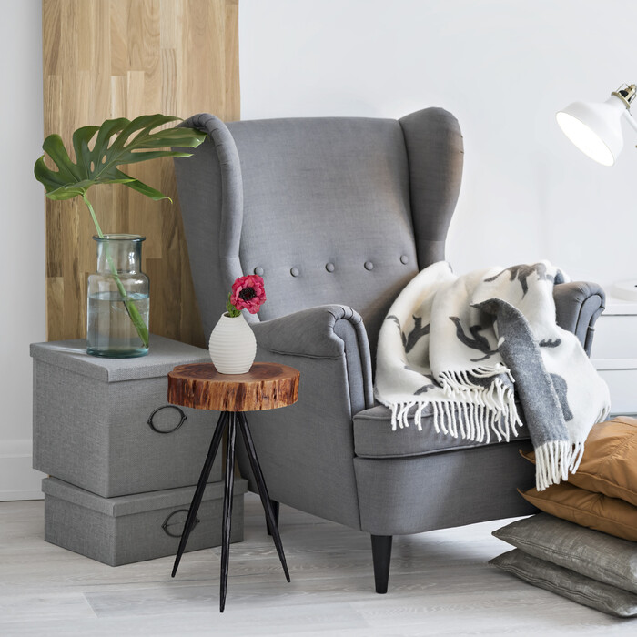 Relaxdays Design Beistelltisch Holzscheibe